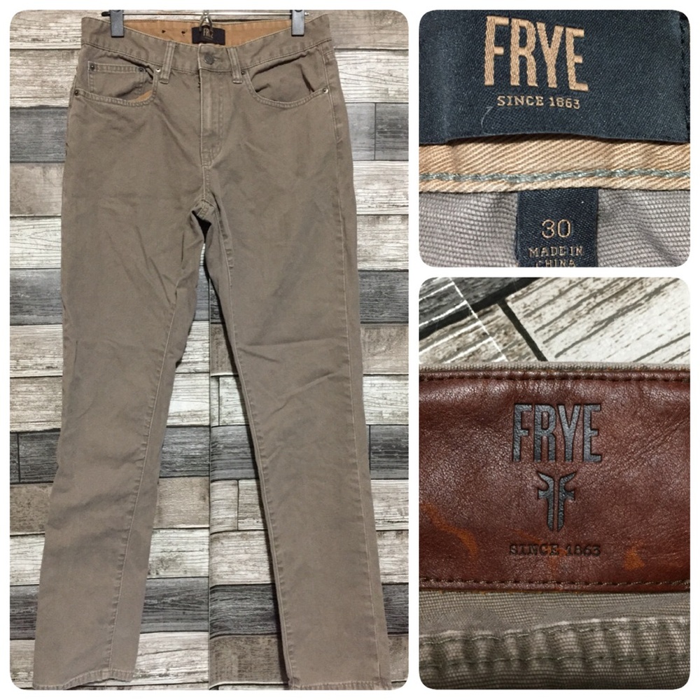 Frye Slim Canvas Pants Men’s 30x31 Brown Tan Casual Stretch